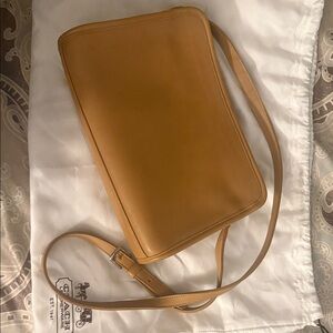 Coach Light Brown Leather Messenger Bag